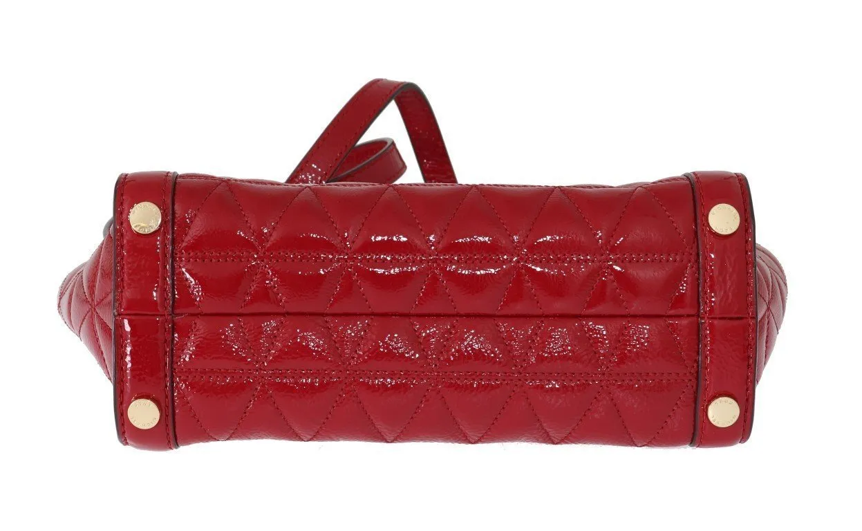 Red VIVIANNE Patent Messenger Bag