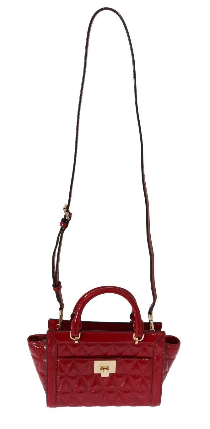 Red VIVIANNE Patent Messenger Bag