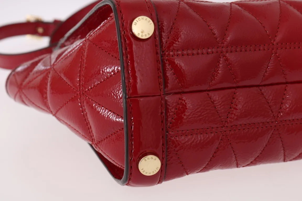 Red VIVIANNE Patent Messenger Bag