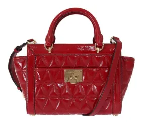 Red VIVIANNE Patent Messenger Bag