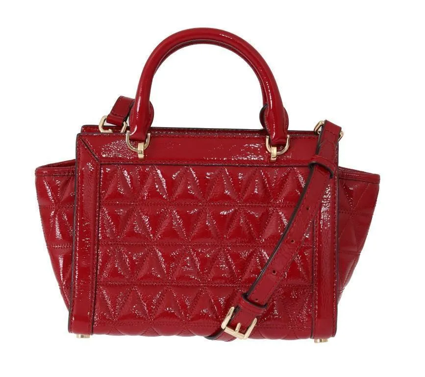Red VIVIANNE Patent Messenger Bag
