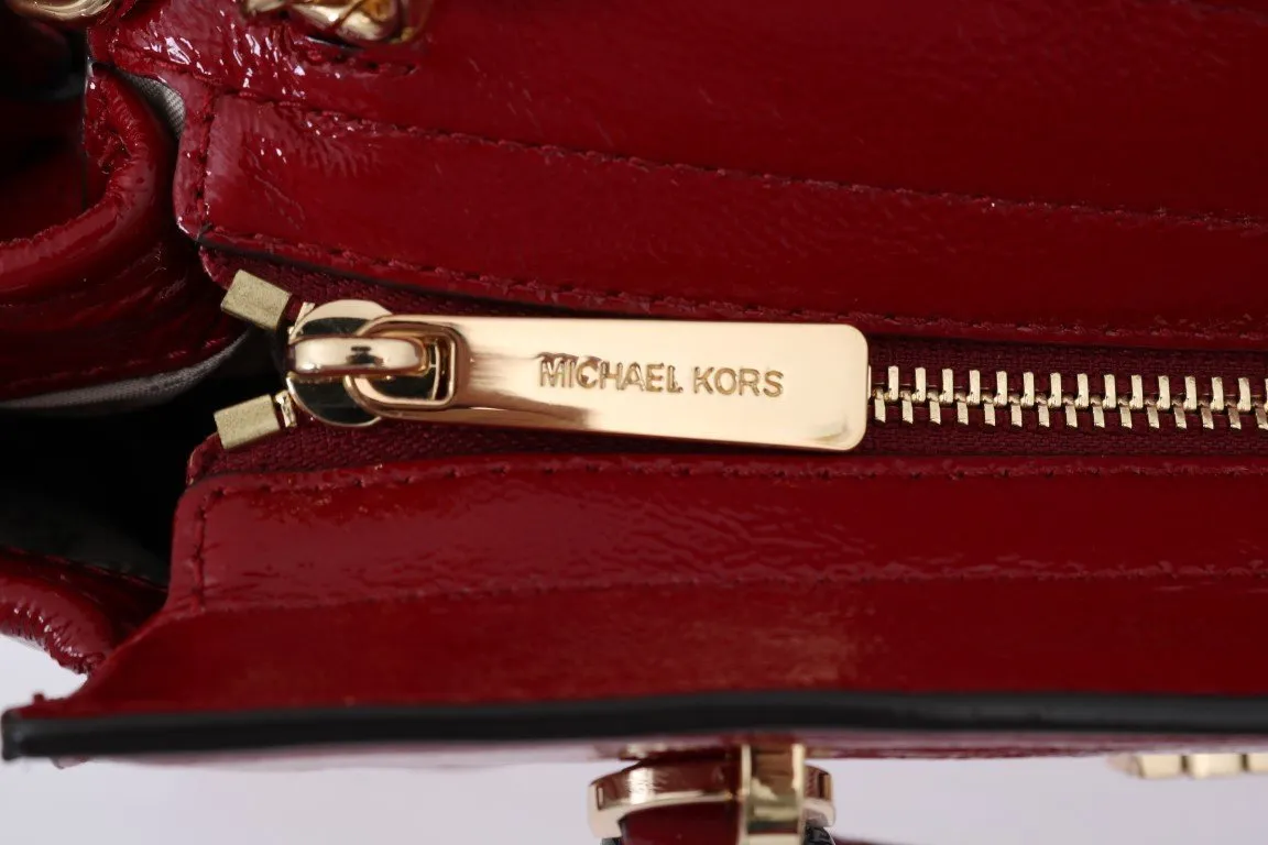 Red VIVIANNE Patent Messenger Bag