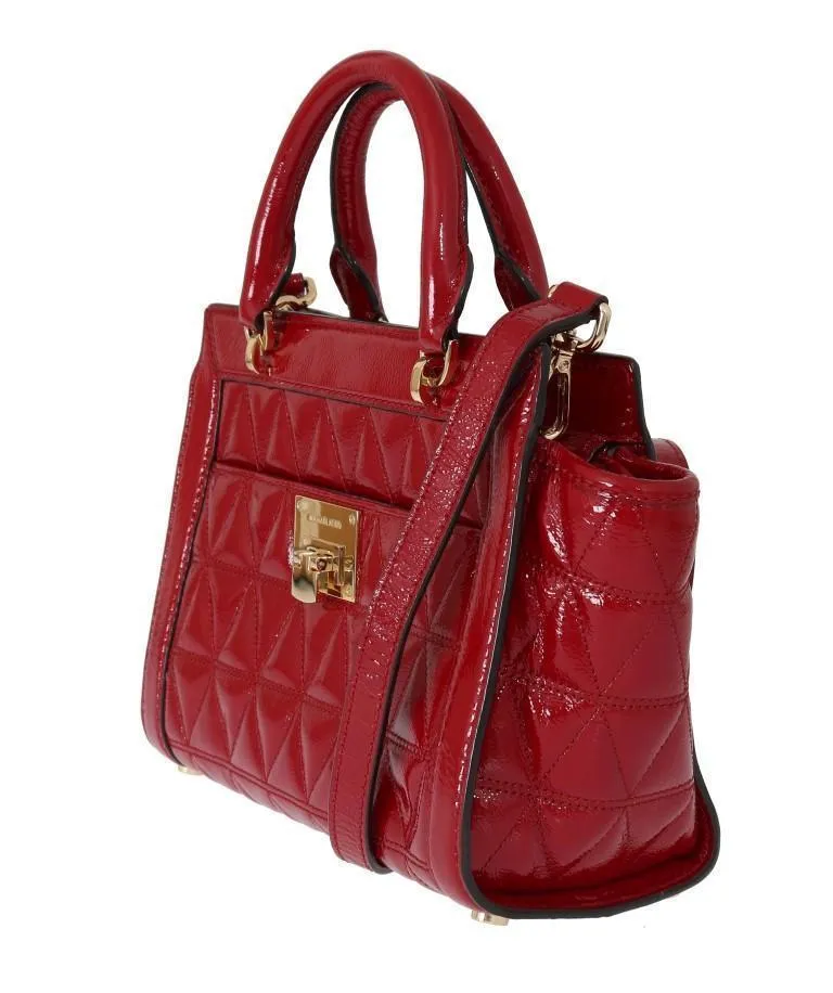 Red VIVIANNE Patent Messenger Bag