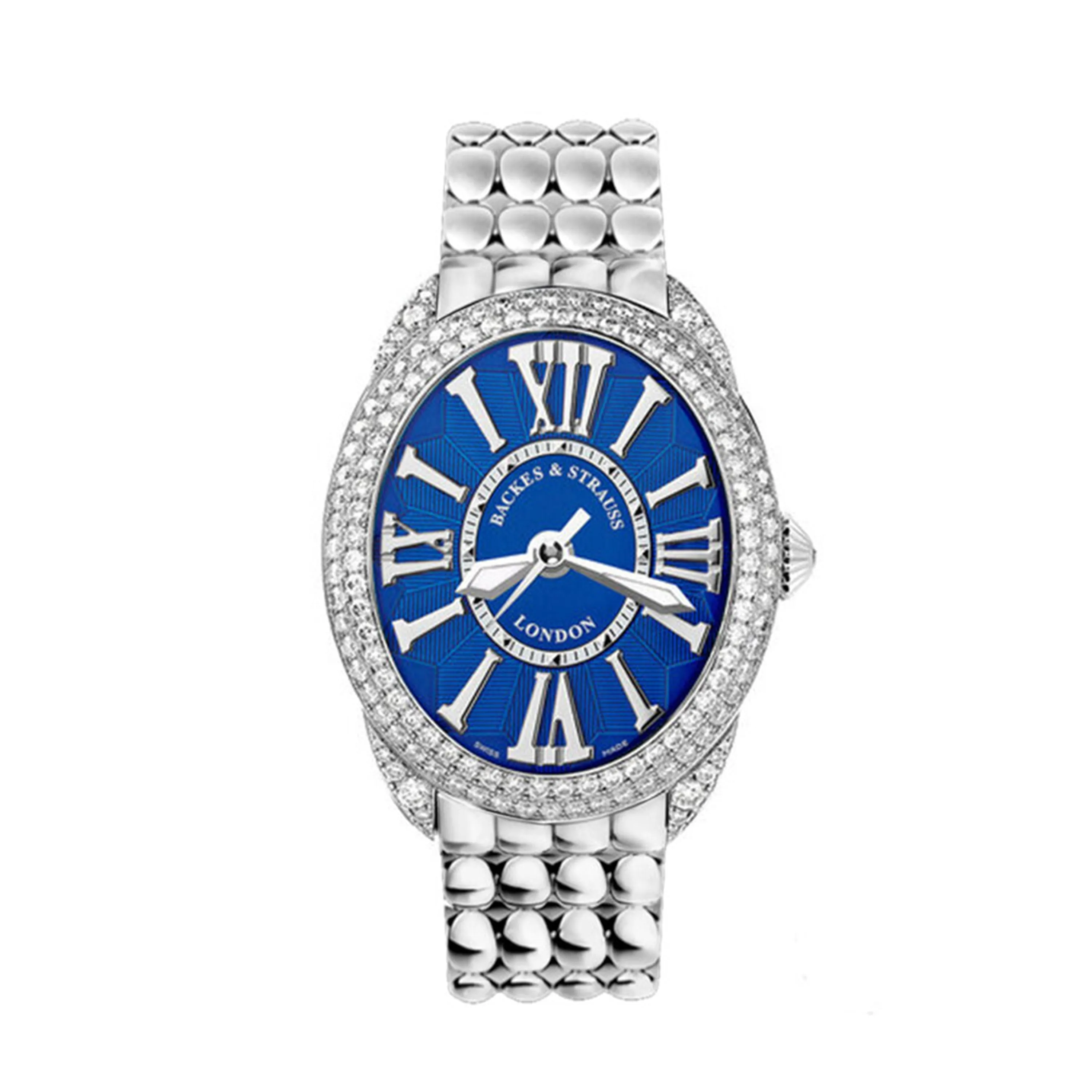 Regent Steel 3238 Luxury Diamond Watch for Women - 32 x 38 mm Stainless Steel - Backes & Strauss