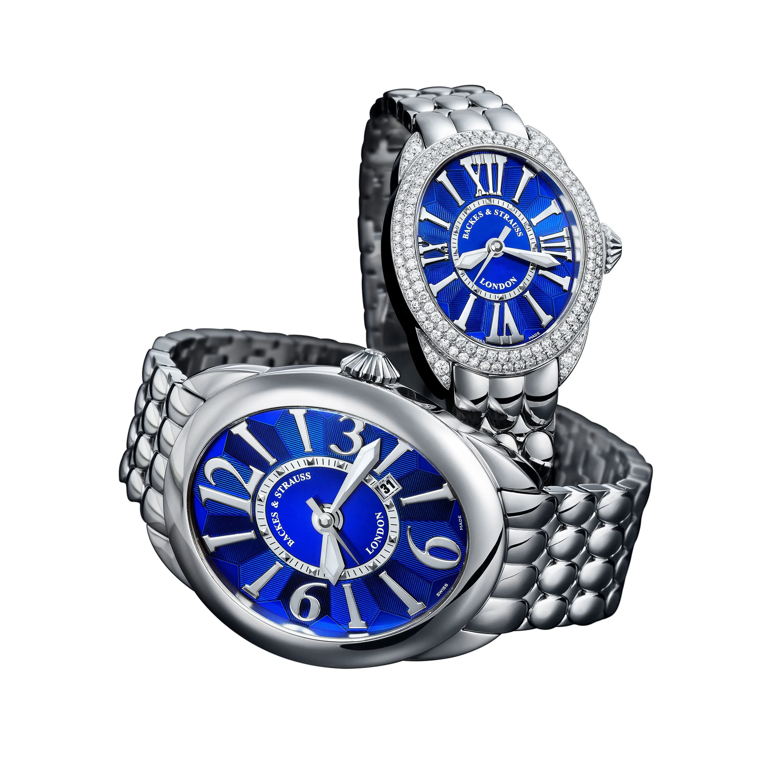 Regent Steel 3238 Luxury Diamond Watch for Women - 32 x 38 mm Stainless Steel - Backes & Strauss