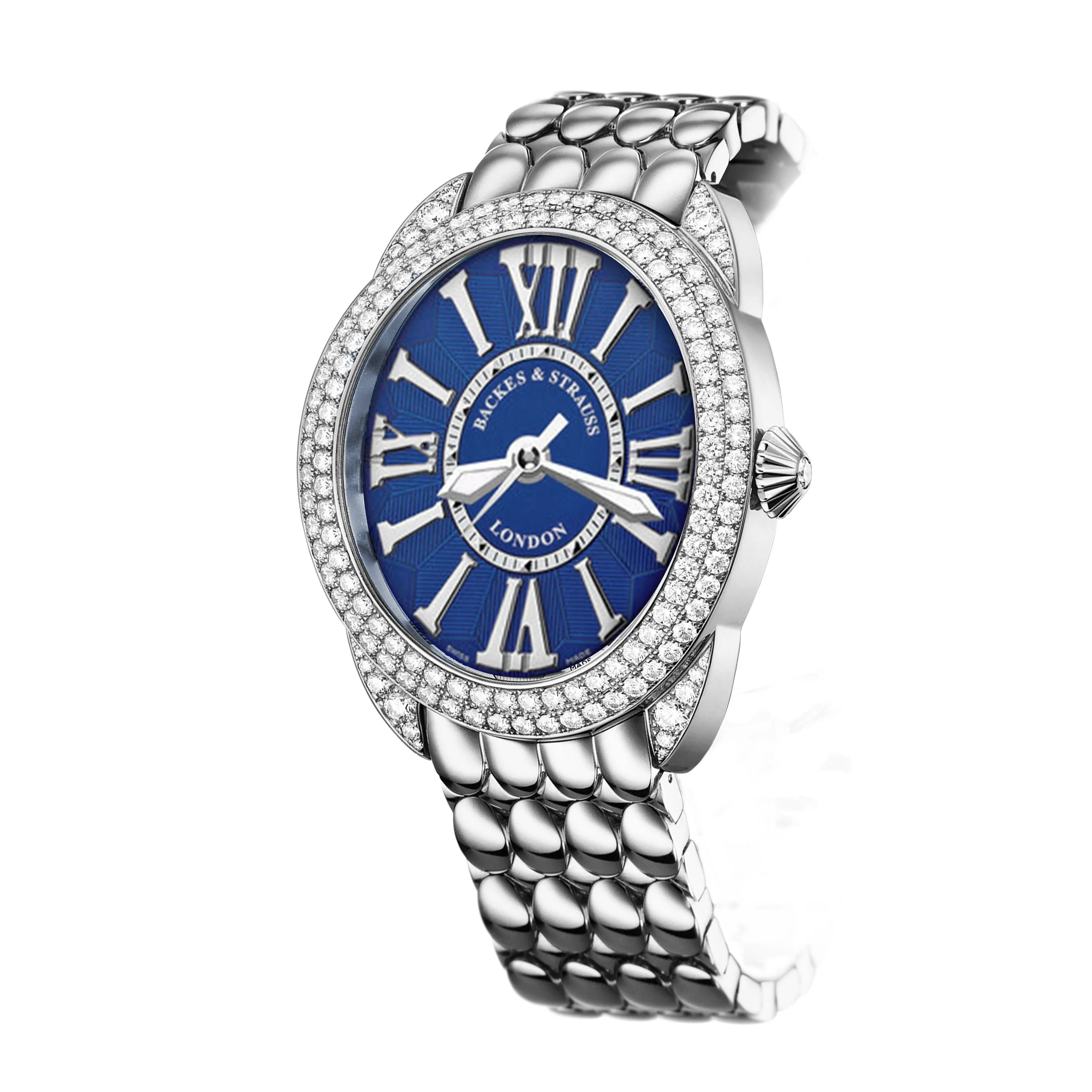 Regent Steel 3238 Luxury Diamond Watch for Women - 32 x 38 mm Stainless Steel - Backes & Strauss