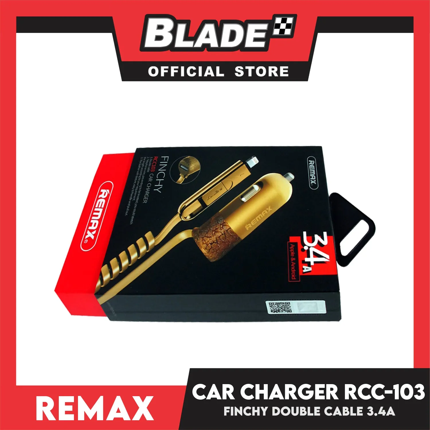 Remax Car Charger RC-C103 3.4A Micro / Lightning USB Finchy for Android & iOS