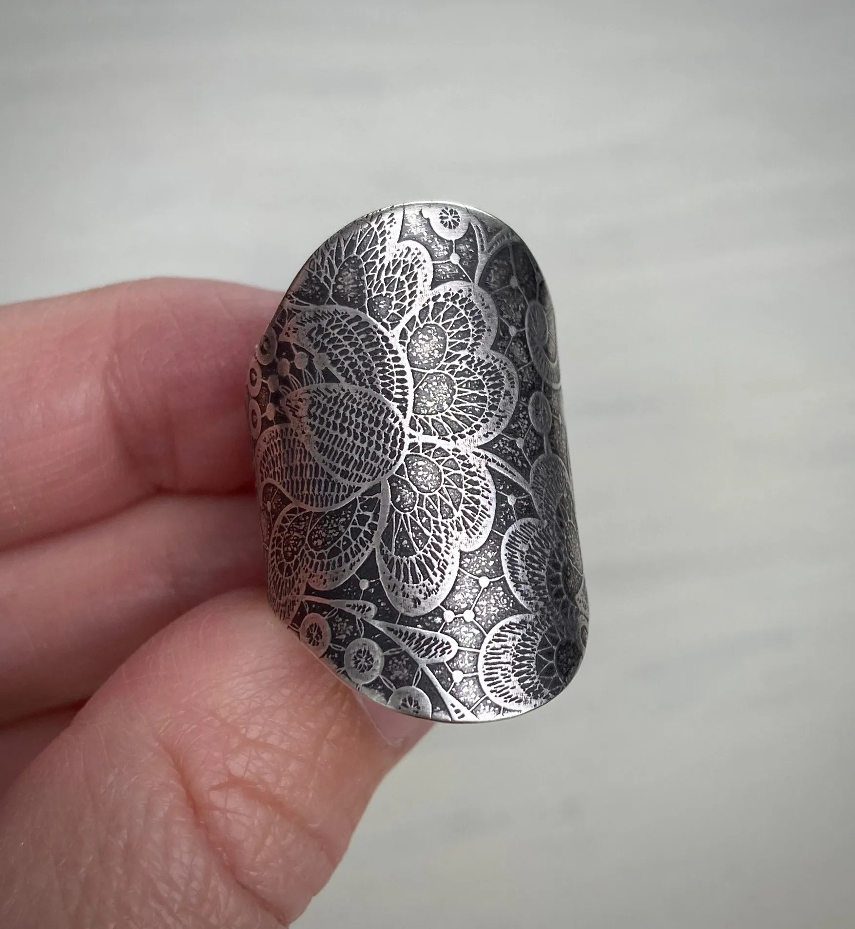 Reserved: Floral Lace Saddle Ring