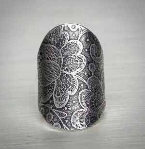 Reserved: Floral Lace Saddle Ring