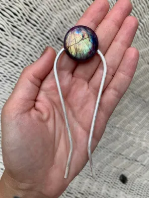RESERVED FOR CHRISTINA - Deposit on labradorite hair fork