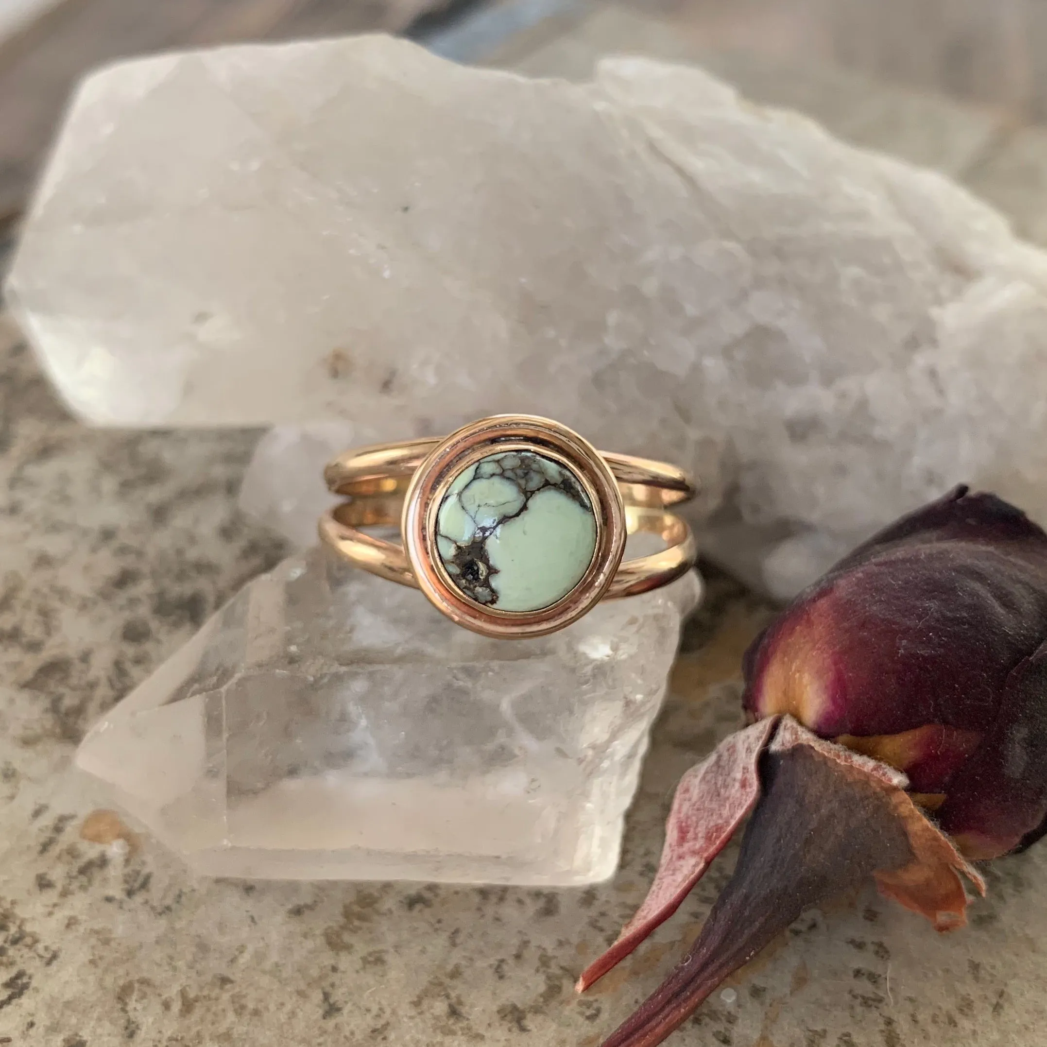 RESERVED FOR LYNN - Poseidon Variscite ring in 14K gold-fill