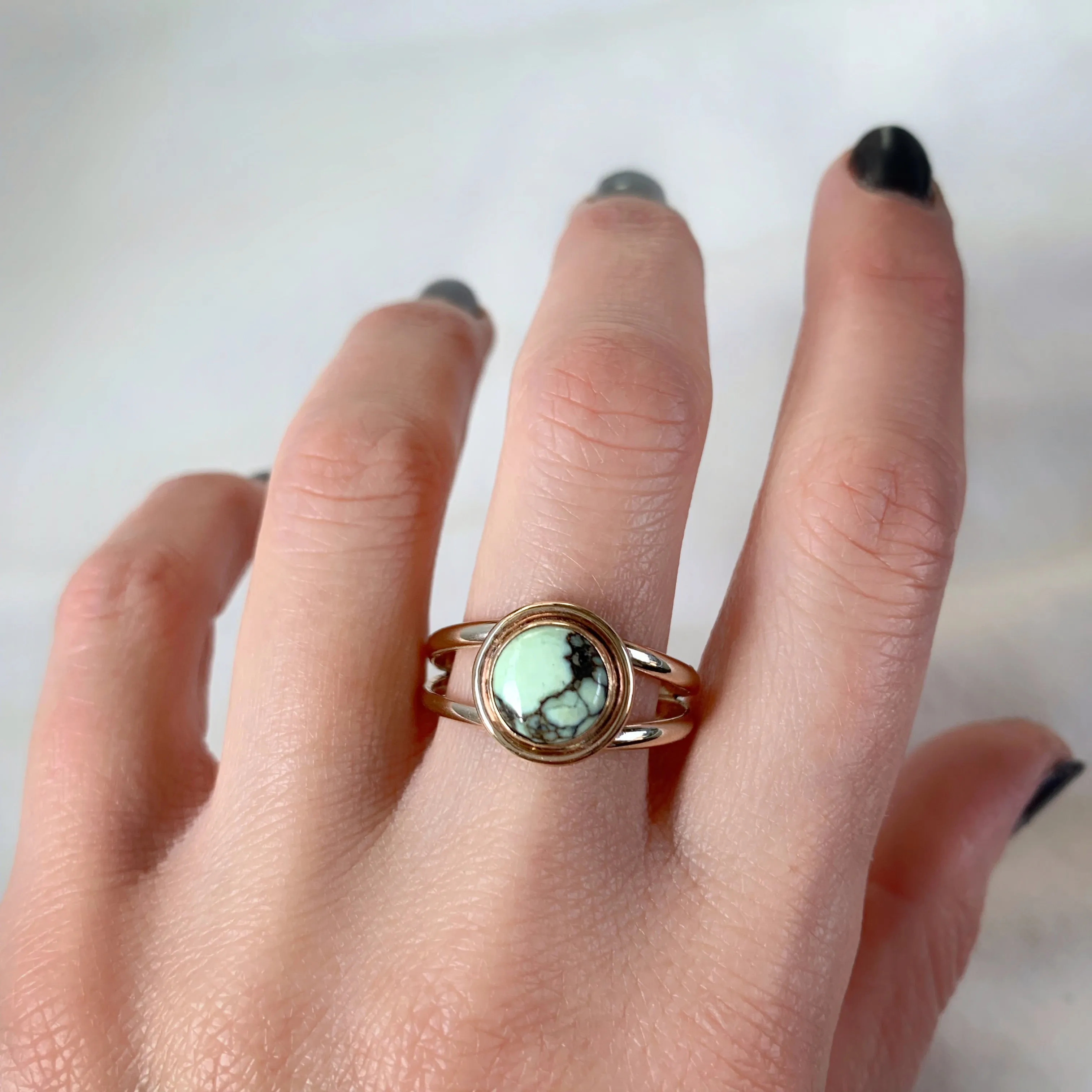 RESERVED FOR LYNN - Poseidon Variscite ring in 14K gold-fill