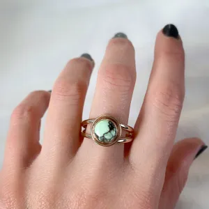 RESERVED FOR LYNN - Poseidon Variscite ring in 14K gold-fill