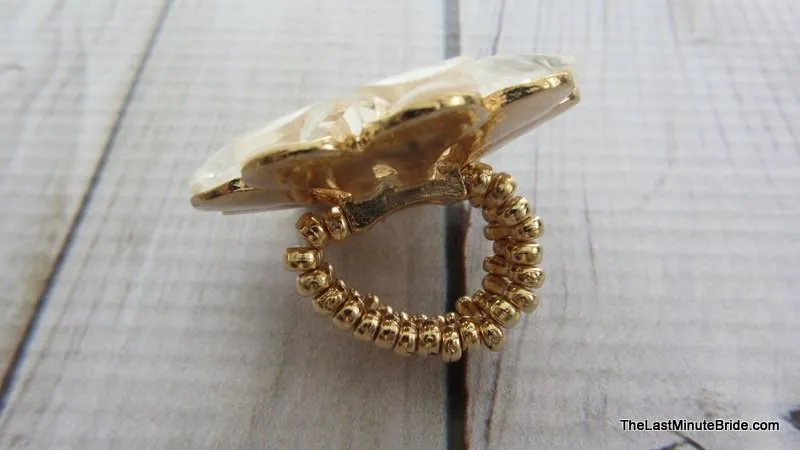 Rhinestone Flower Stretch Ring (more colors)