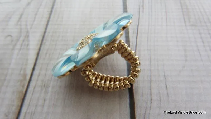 Rhinestone Flower Stretch Ring (more colors)
