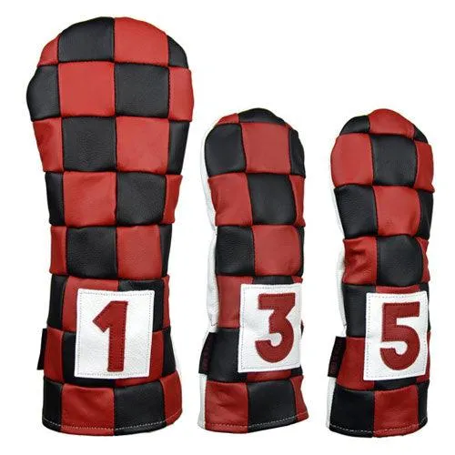 Rose & Fire Checkered Premium USA Leather Headcover 5 Wood