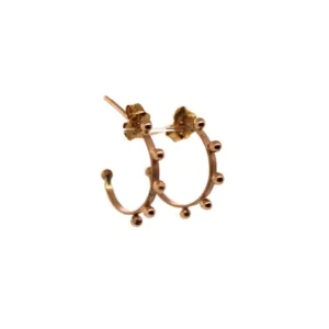 Rose Gold Small Hoops With Studs