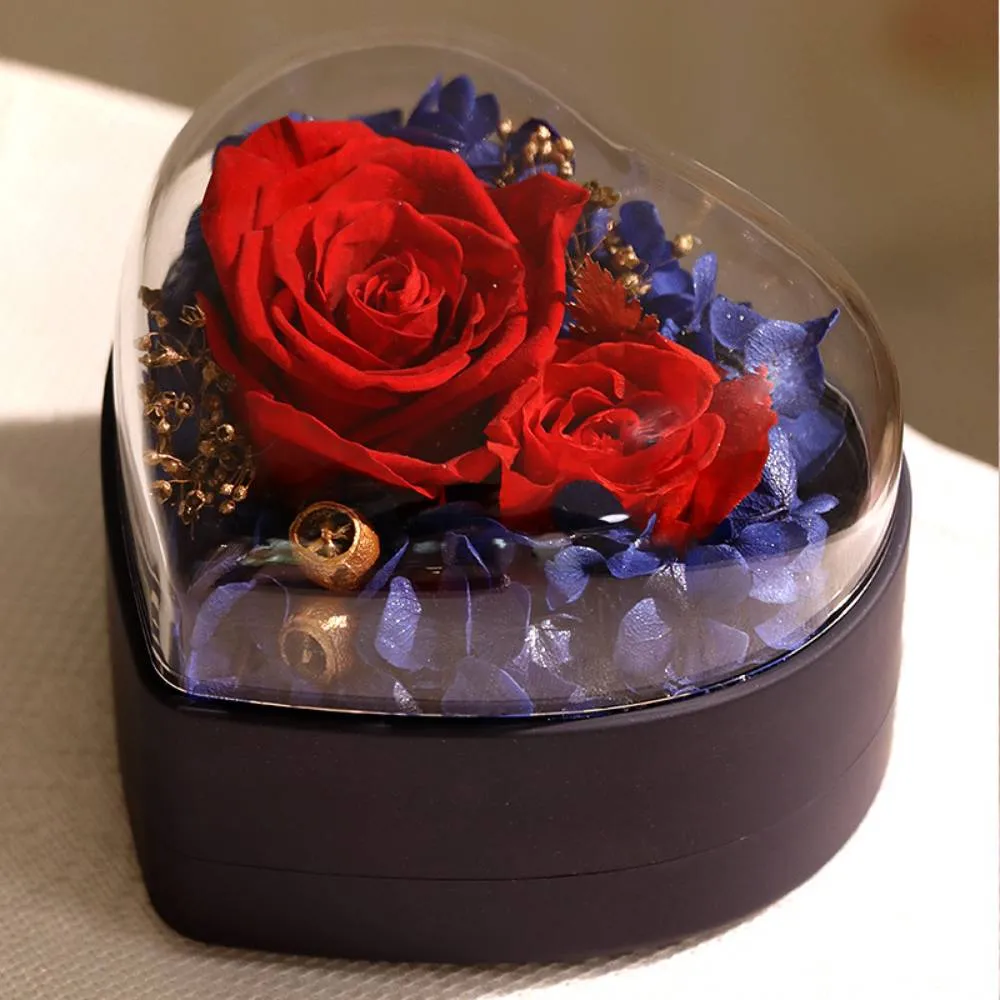 Rose Jewelry Box Heart Gift Box Necklace Gift Box Valentine's Day Gift for Her