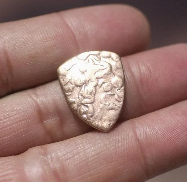 Rounded Shield 20mm x 16mm in Textured Patterns Cutout for Blanks -Variety of Metals