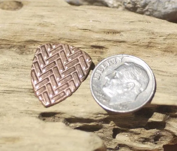 Rounded Shield 20mm x 16mm in Textured Patterns Cutout for Blanks -Variety of Metals