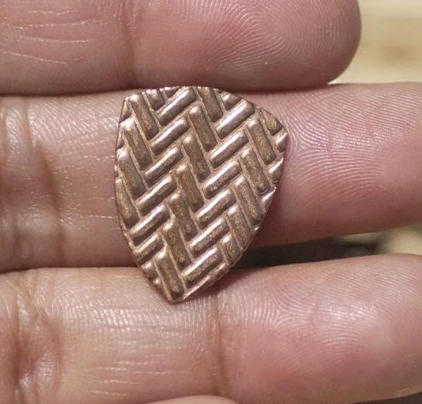 Rounded Shield 20mm x 16mm in Textured Patterns Cutout for Blanks -Variety of Metals