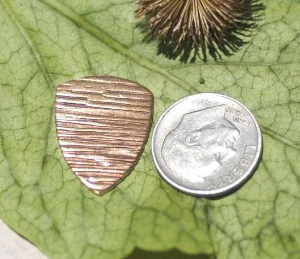 Rounded Shield 20mm x 16mm in Textured Patterns Cutout for Blanks -Variety of Metals