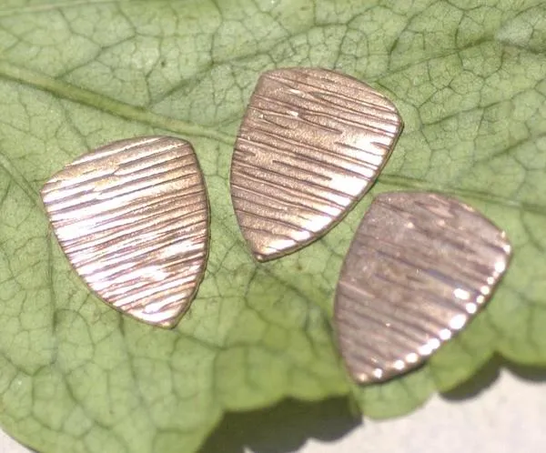 Rounded Shield 20mm x 16mm in Textured Patterns Cutout for Blanks -Variety of Metals