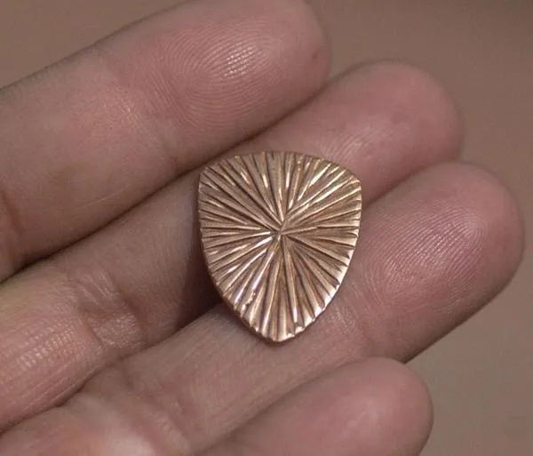 Rounded Shield 20mm x 16mm in Textured Patterns Cutout for Blanks -Variety of Metals