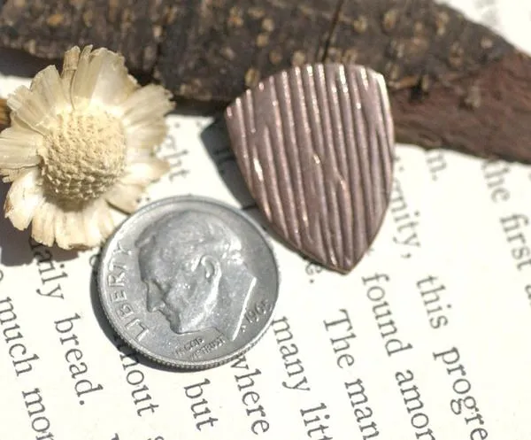 Rounded Shield 20mm x 16mm in Textured Patterns Cutout for Blanks -Variety of Metals