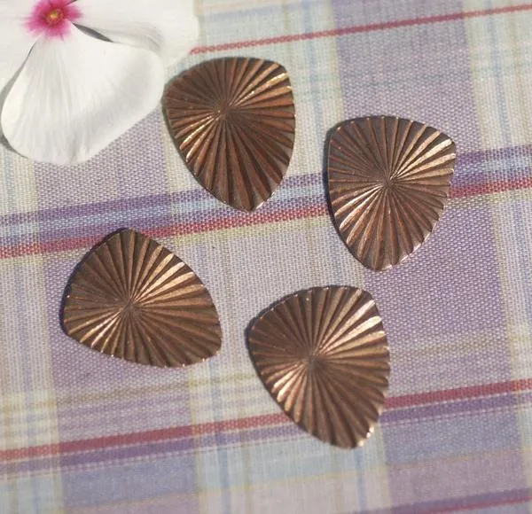 Rounded Shield 20mm x 16mm in Textured Patterns Cutout for Blanks -Variety of Metals