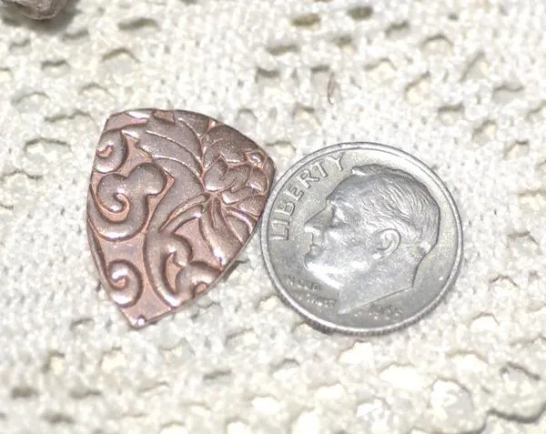 Rounded Shield 20mm x 16mm in Textured Patterns Cutout for Blanks -Variety of Metals