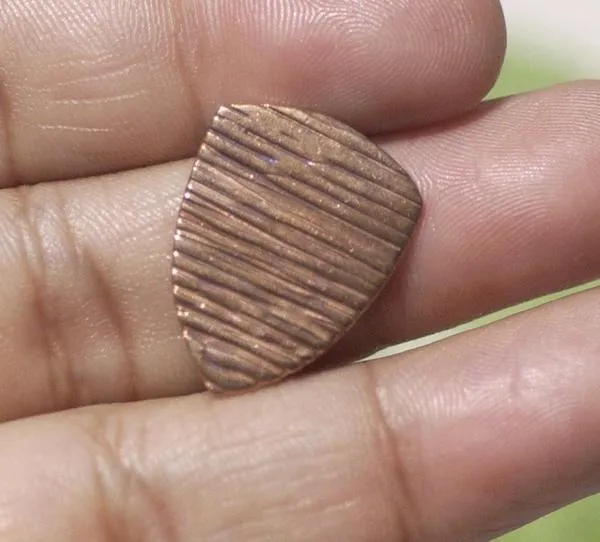 Rounded Shield 20mm x 16mm in Textured Patterns Cutout for Blanks -Variety of Metals