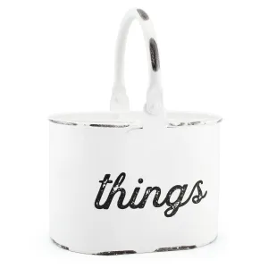 Rustic White Enamelware Things Caddy (Case of 24)