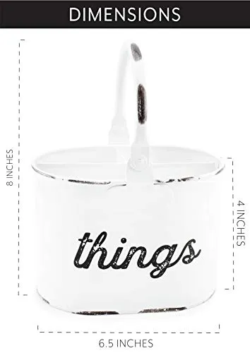 Rustic White Enamelware Things Caddy (Case of 24)