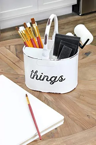 Rustic White Enamelware Things Caddy (Case of 24)