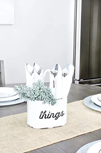Rustic White Enamelware Things Caddy (Case of 24)