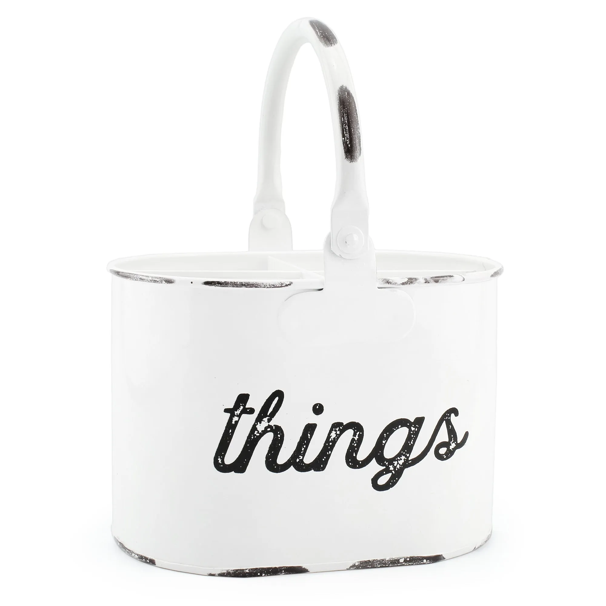 Rustic White Enamelware Things Caddy (Case of 24)