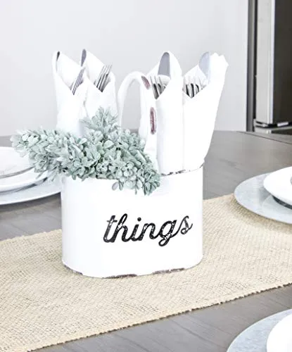 Rustic White Enamelware Things Caddy (Case of 24)