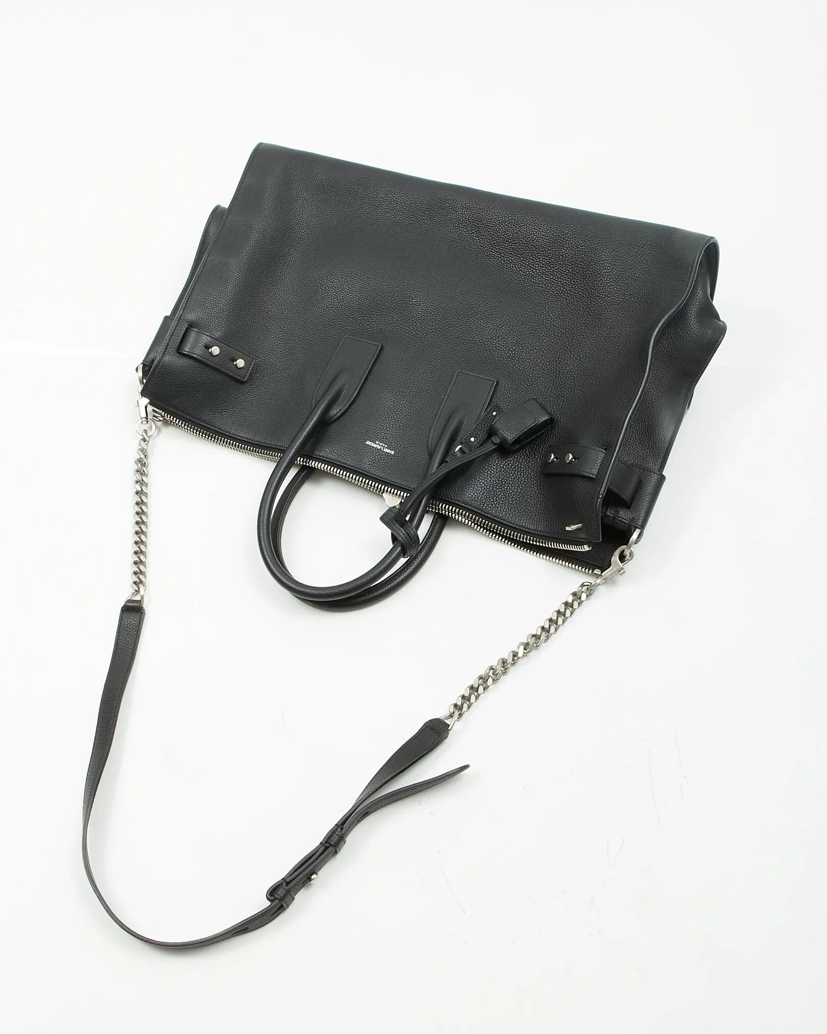 Saint Laurent Black Sac de Jour Souple Duffle 36H Bag