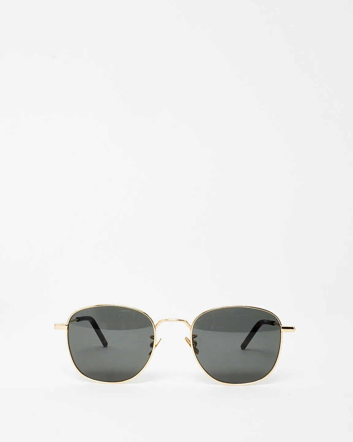 Saint Laurent Gold Metal Round Sunglasses