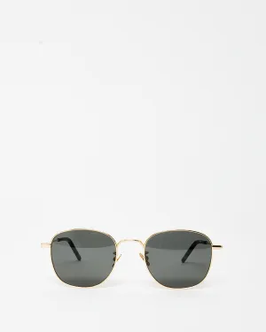 Saint Laurent Gold Metal Round Sunglasses