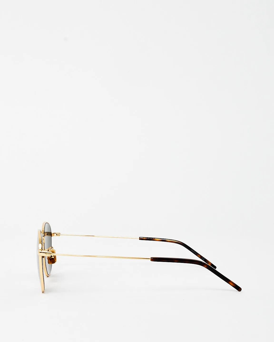 Saint Laurent Gold Metal Round Sunglasses