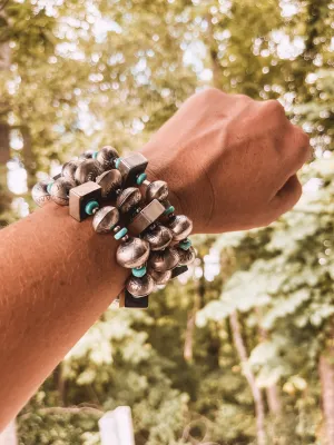 Saucer Square SS Stretch Bracelet