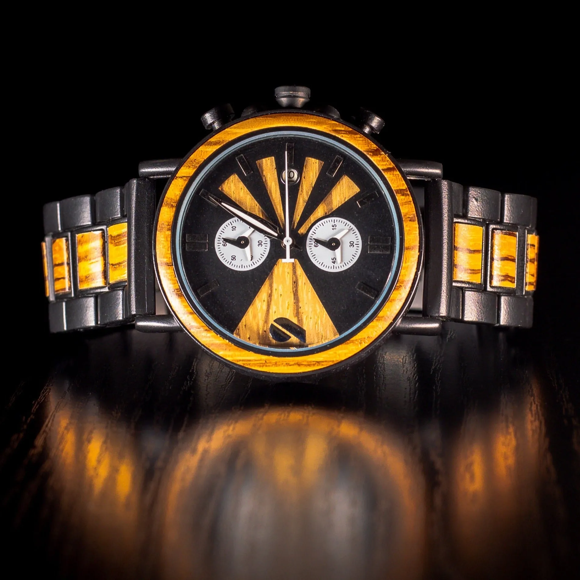 Scorpion - Black Plated & Zebrawood Watch