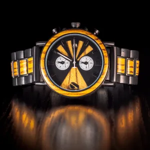 Scorpion - Black Plated & Zebrawood Watch