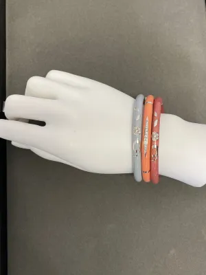 Set of 3 Enamel and Diamond Bracelets