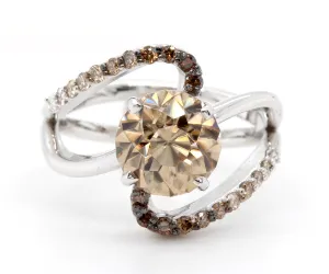 Sherry Zircon Chocolate Diamond Swirl Ring