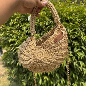 Shiroli Handmade Designer Gold - Shell Bag