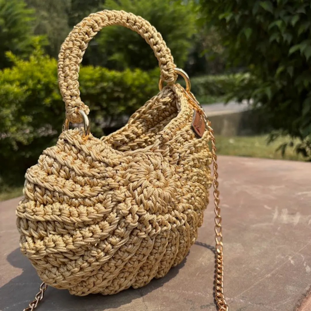 Shiroli Handmade Designer Gold - Shell Bag