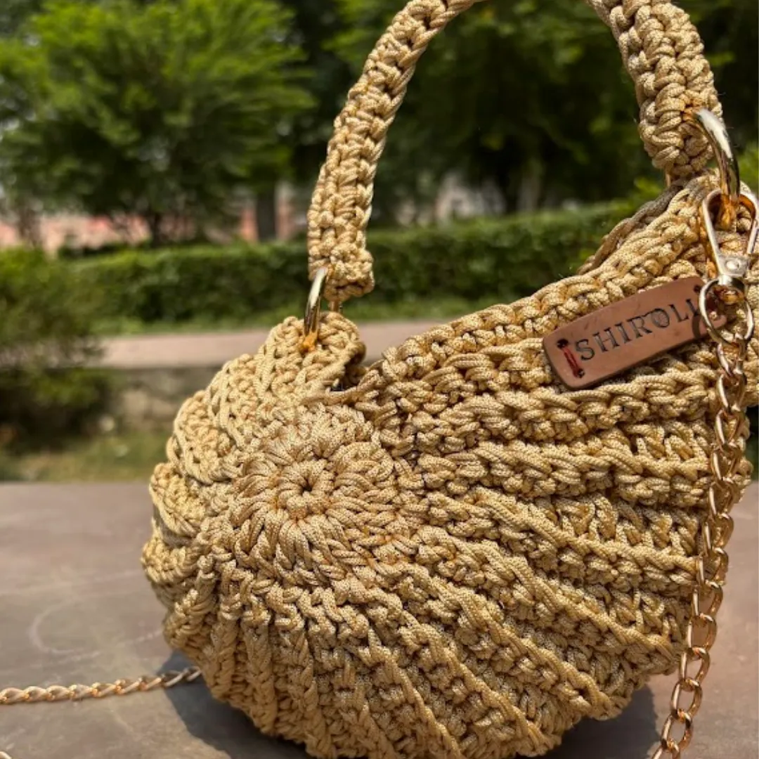 Shiroli Handmade Designer Gold - Shell Bag